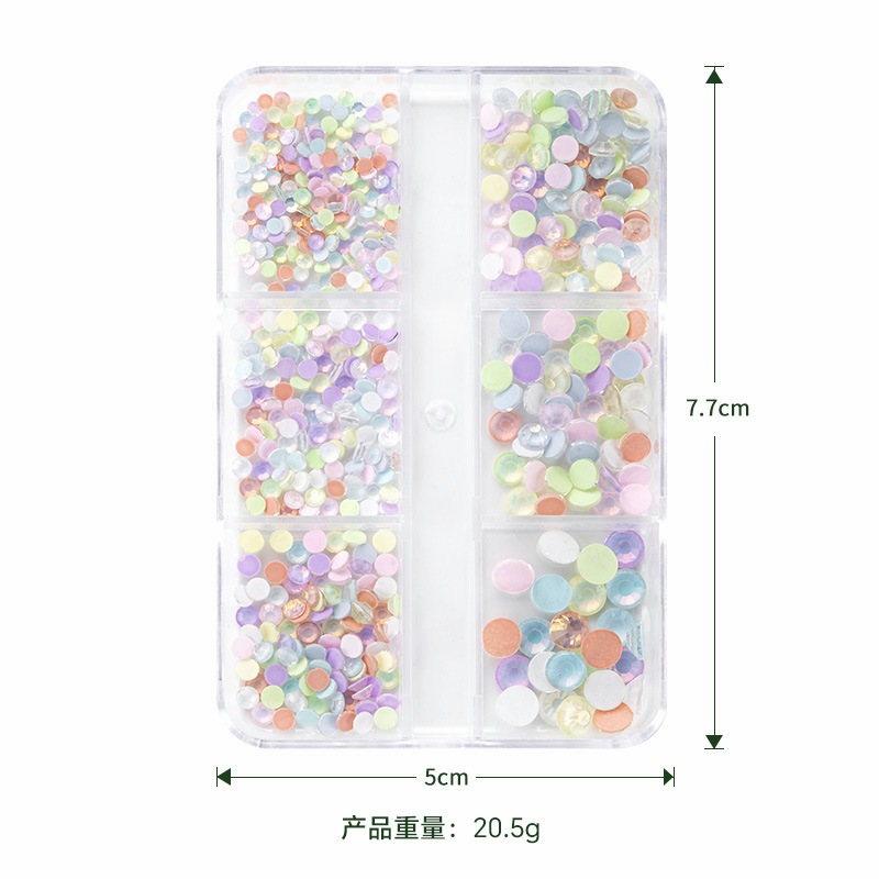 Bộ 6 Hộp Đá Đính Trang Trí Móng Tay Nghệ Thuật