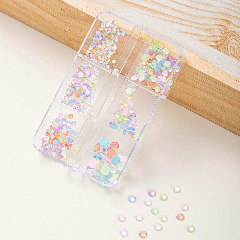 Bộ 6 Hộp Đá Đính Trang Trí Móng Tay Nghệ Thuật