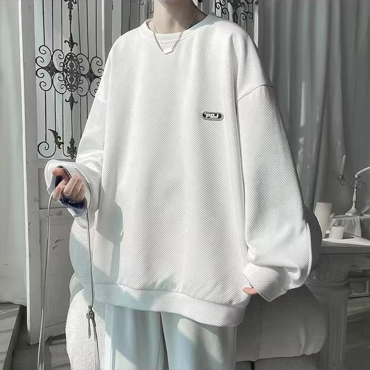 Áo sweater Tay Dài Giả Hai Lớp Cài Nút Phong Cách Mỹ Hàn Quốc Thời Trang Xuân Thu Cho Nam