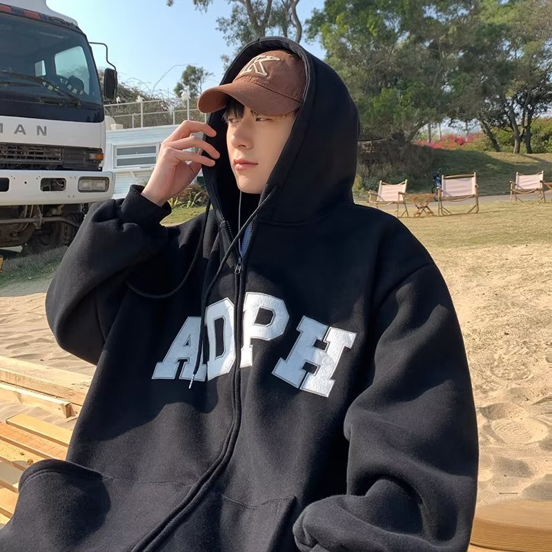 Áo Hoodie Dáng Rộng Có In Chữ Thời Trang Cá Tính Cho Nam