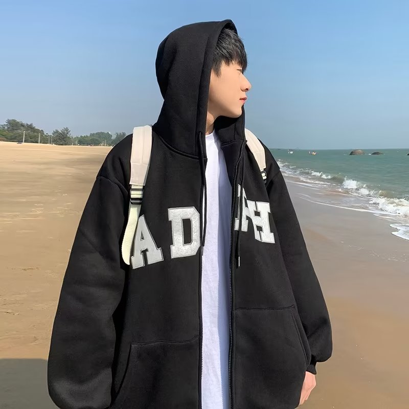 Áo Hoodie Dáng Rộng Có In Chữ Thời Trang Cá Tính Cho Nam