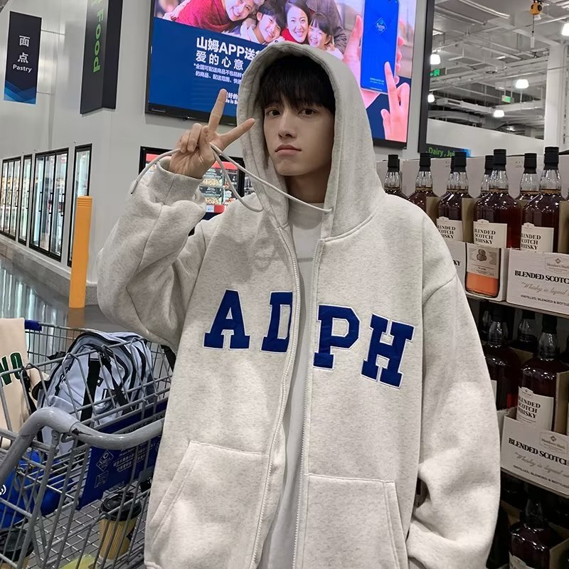 Áo Hoodie Dáng Rộng Có In Chữ Thời Trang Cá Tính Cho Nam