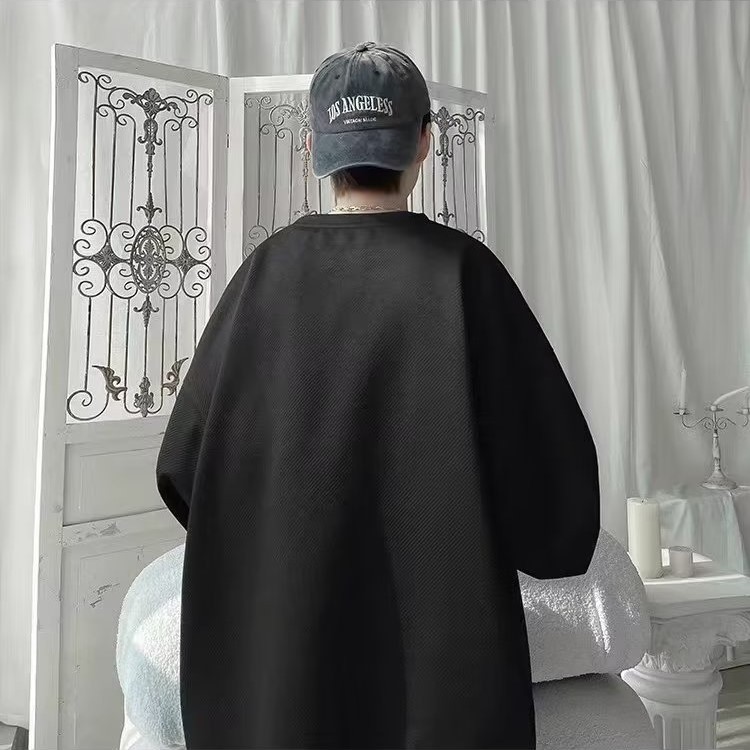 Áo sweater Tay Dài Giả Hai Lớp Cài Nút Phong Cách Mỹ Hàn Quốc Thời Trang Xuân Thu Cho Nam