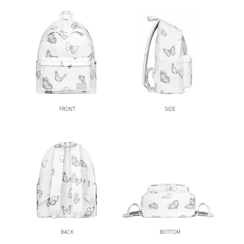 Mr. ace Homme Ba Lô Đi Học Đựng Máy Tính Họa Tiết Bướm Phản Quang Đơn Giản Cho Nữ