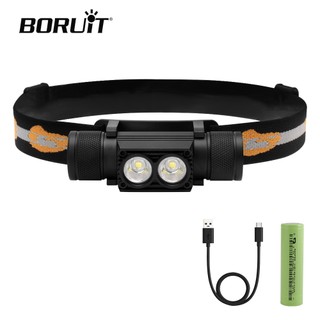  Borouit Đèn Pin Đội Đầu mini d25 6 Chế Độ 1200lm Có Thể Sạc Lại 18650 