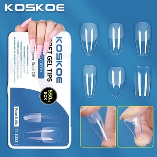 Bộ 550 Móng Tay Giả Trong Suốt Bảo Vệ Toàn Diện