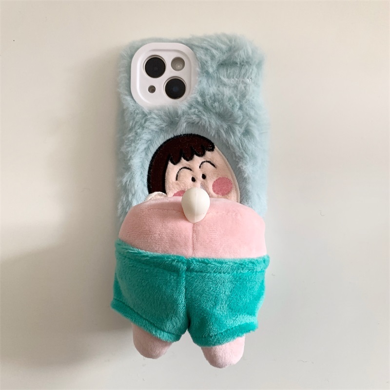 Ốp Điện Thoại Họa Tiết Cậu Bé Bút Chì Cho iphone 13 14 15 pro max