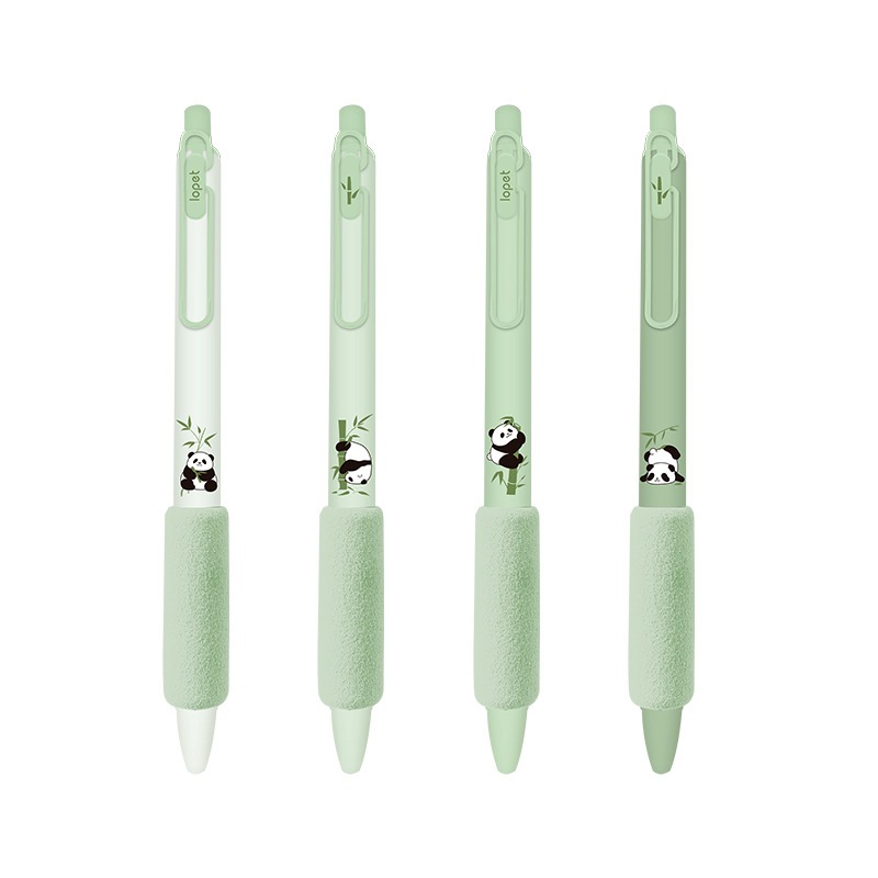 4 Chiếc Bút Bi Nước Ngòi 0.5mm Mực Đen Hình Gấu Trúc Dễ Thương c7508