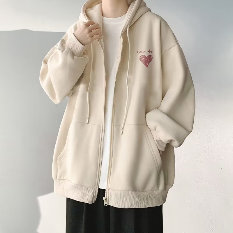 Áo Khoác cardigan Có Nón Phối Khóa Kéo Dáng Rộng Thời Trang Mùa Thu Hàn Quốc 2023 Màu Sắc