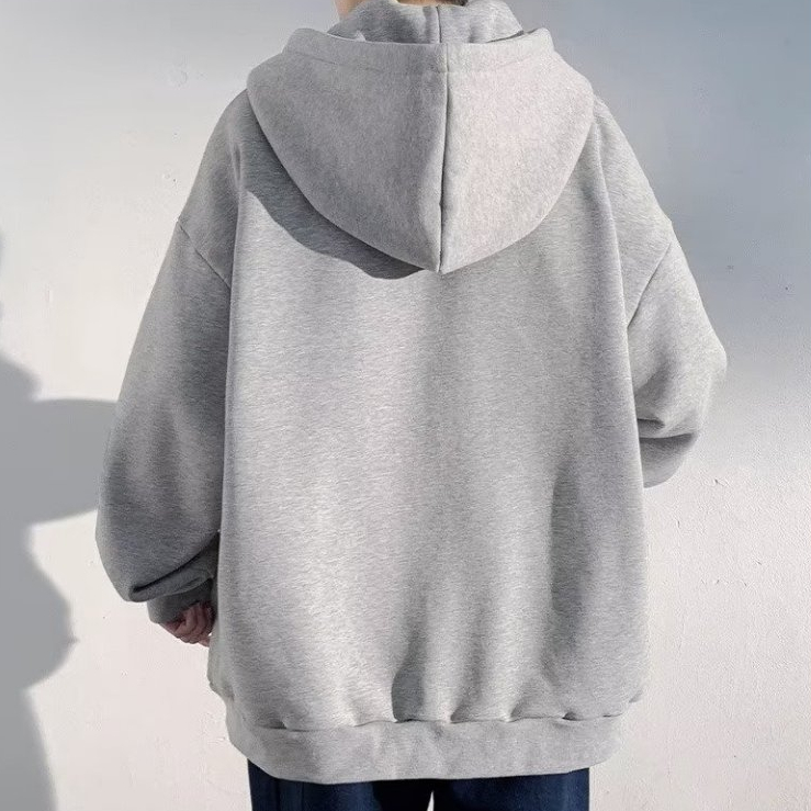 Áo Khoác cardigan Có Nón Phối Khóa Kéo Dáng Rộng Thời Trang Mùa Thu Hàn Quốc 2023 Màu Sắc