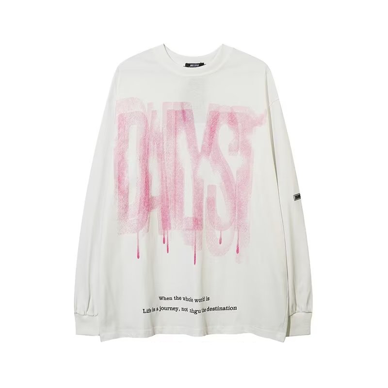 Áo nam Tay Dài Dáng Rộng In Chữ fall of 2023 Phong Cách Mỹ