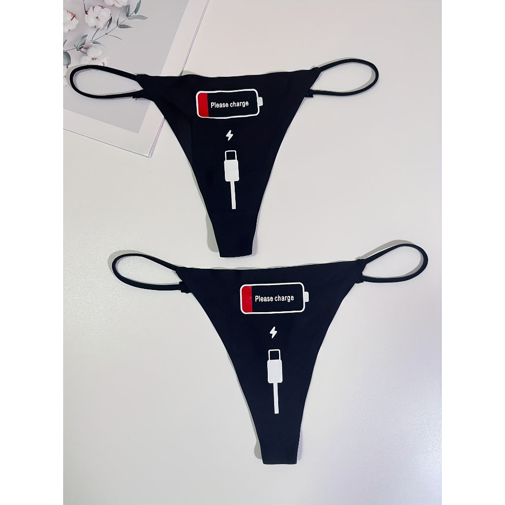 Phim hoạt hình In Sexy Thong Thoải mái Breathable Đàn hồi Quần lót Phụ nữ Quần lót Phụ nữ