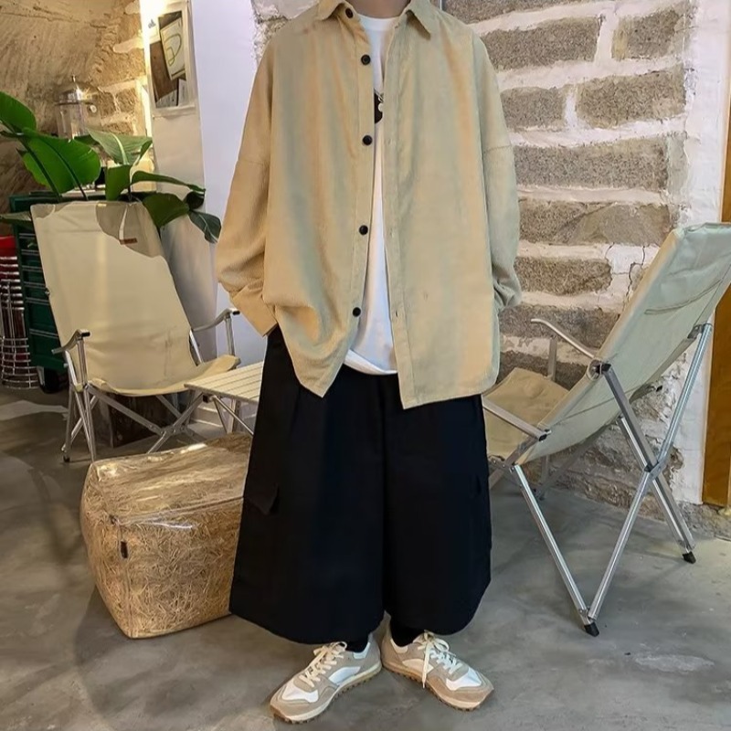 Áo Sơ Mi Nam Tay Dài Dáng Rộng Phong Cách Hàn Quốc