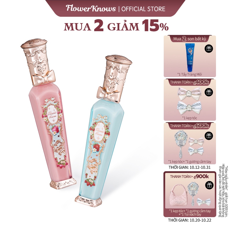 Son Kem 3.5ml Flower Knows Vỏ In Họa Tiết Hoa / Dâu Tây Xinh Xắn