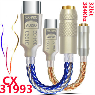 Tai Nghe CX31993 USB Type C Màu Xanh Dương Với Đầu Ra 3.5mm SNR128dB PCM Tương Thích Với iPhone 15 Android Samsung Windows10