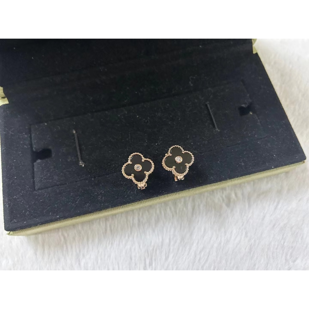 Vca van cleef & arpels Khuyên Tai Bạch Kim Màu Vàng Hồng