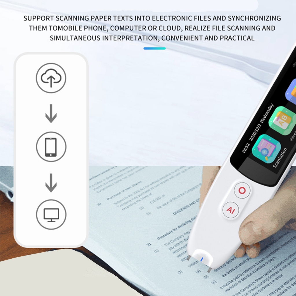 Bút dịch Hỗ trợ BT WiFi 1GB 8GB 134 Bản giọng nói trực tuyến đọc quét với màn hình 3 inch HD UPONE