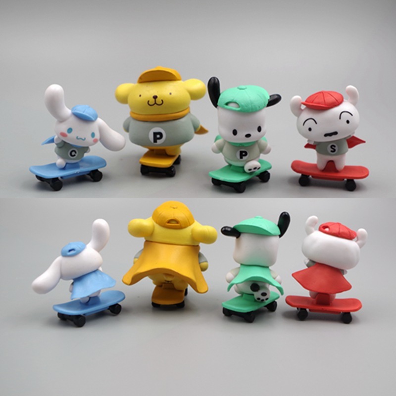 SANRIO Set 4 Mô Hình Mô Phỏng Nhân Vật Phim Hoạt Hình kuromi Poacco Cinnamoroll 2-4cm
