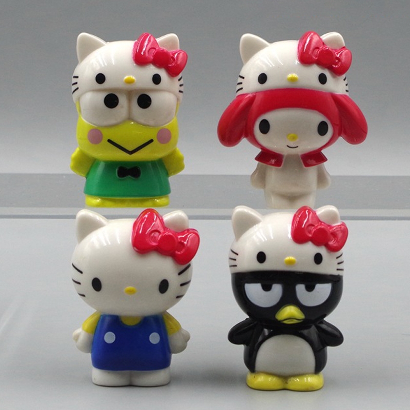 SANRIO Set 4 Mô Hình Nhân Vật Phim Hoạt Hình hello kitty 4-4.5cm