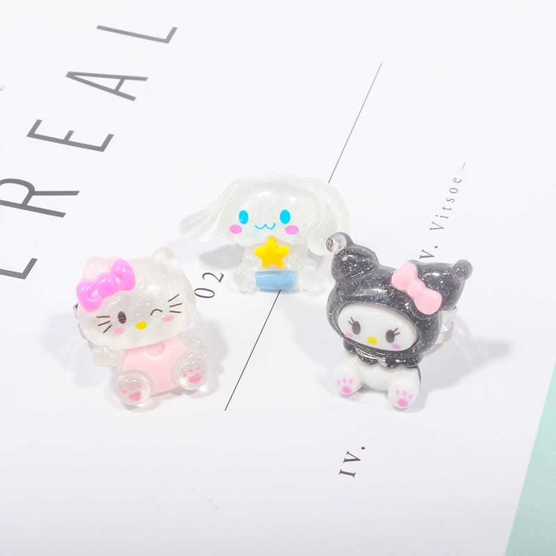Miumiua🔮SANRIO Nhẫn Đôi Hình Mèo Kuromi Melody Nhật Bản Dễ Thương