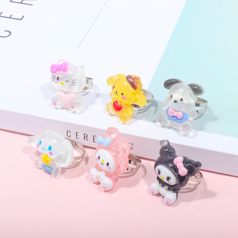 Miumiua🔮SANRIO Nhẫn Đôi Hình Mèo Kuromi Melody Nhật Bản Dễ Thương