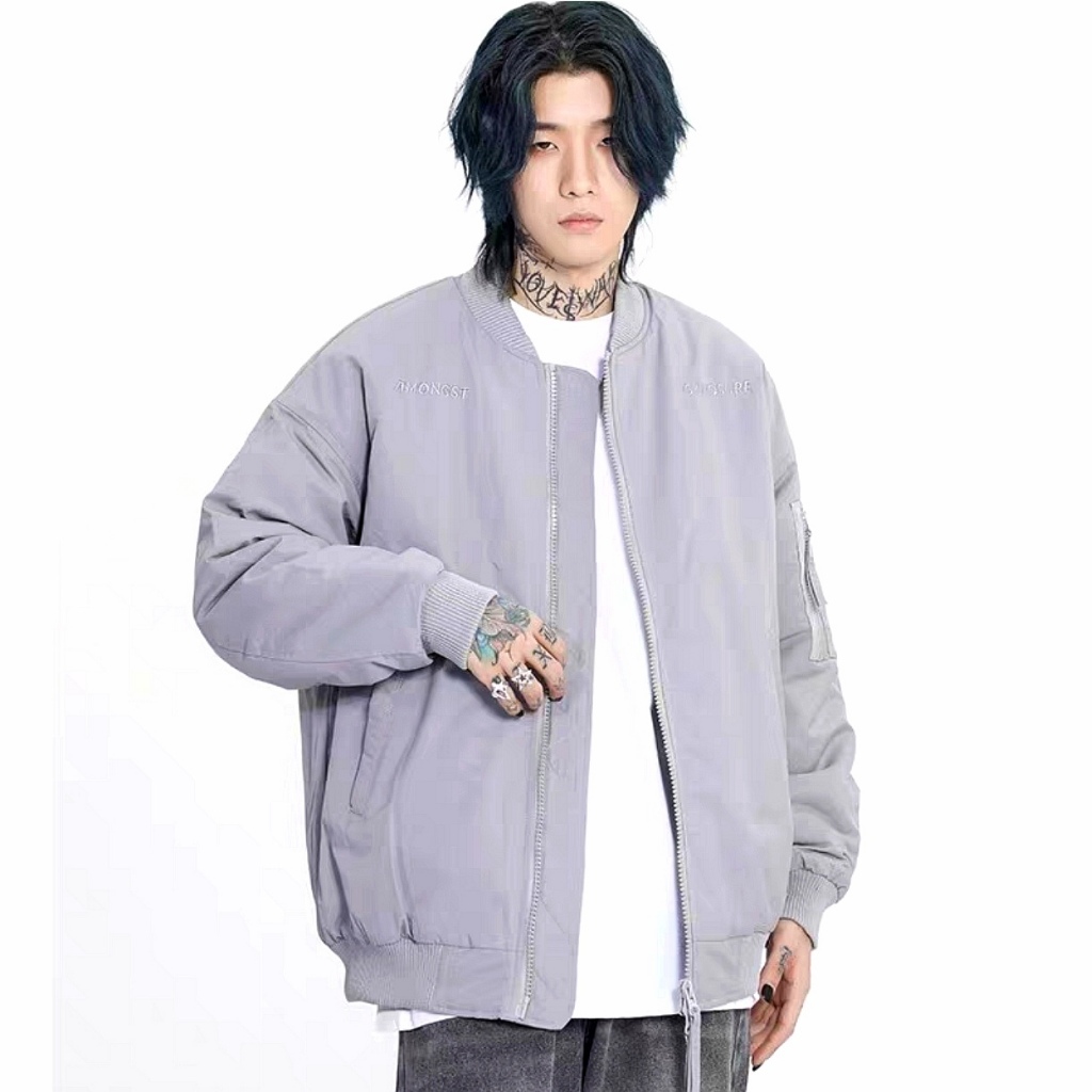 Esea Áo Khoác Bóng Chày Tay Dài Màu Trơn Đơn Giản Thời Trang harajuku Nhật Bản Cho Nam Và Nữ