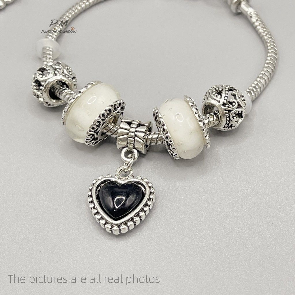 Vòng Tay Thép Không Gỉ Màu Đen Đơn Giản Thời Trang Cho Nữ