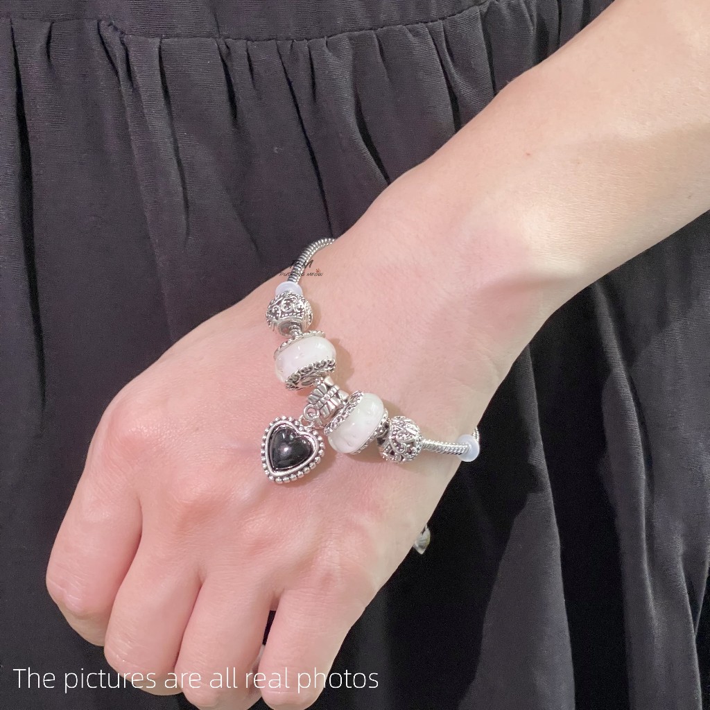 Vòng Tay Thép Không Gỉ Màu Đen Đơn Giản Thời Trang Cho Nữ