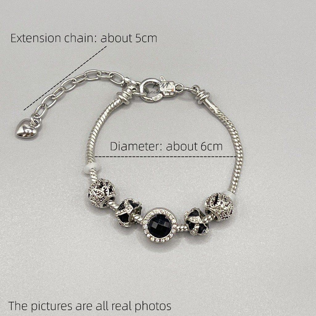 Vòng Tay Thép Không Gỉ Màu Đen Đơn Giản Thời Trang Cho Nữ