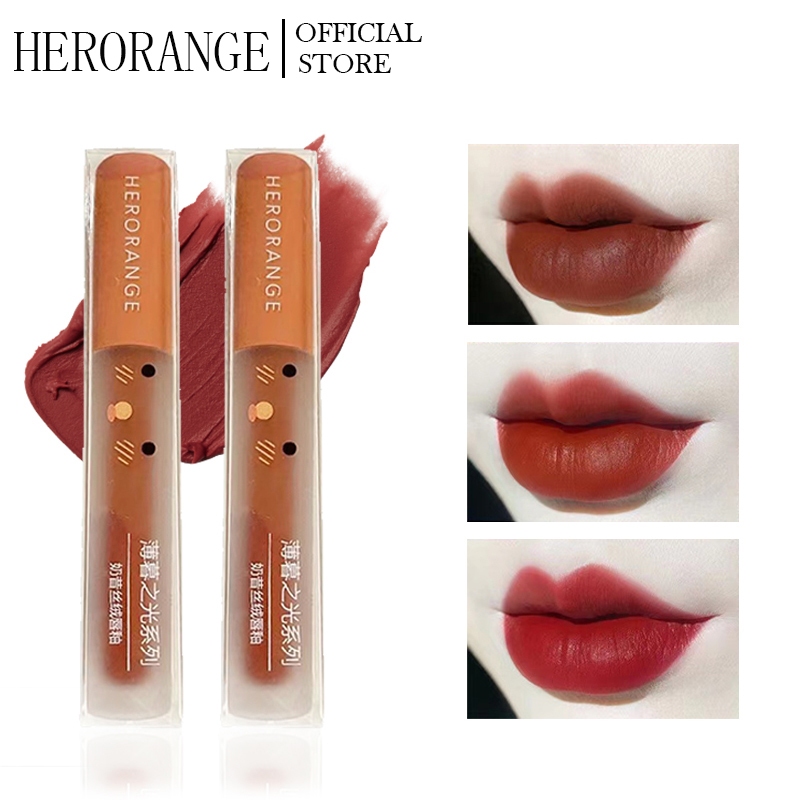 HERORANGE Son lì  mềm mịn như nhung chống thấm nước chống khô môi lâu trôi 3g