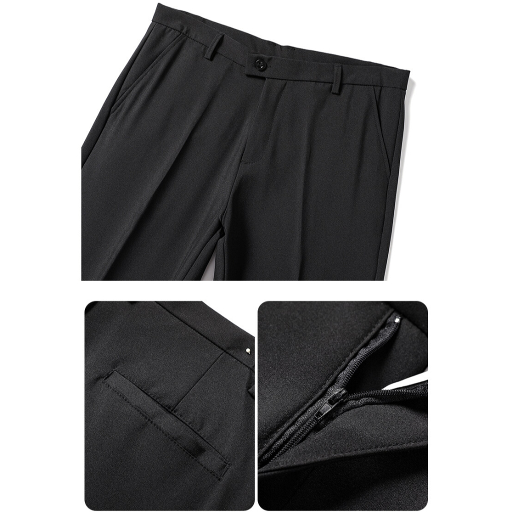 Mới Quần Tây Dài Màu Đen Thiết Kế Sang Trọng Cho Nam