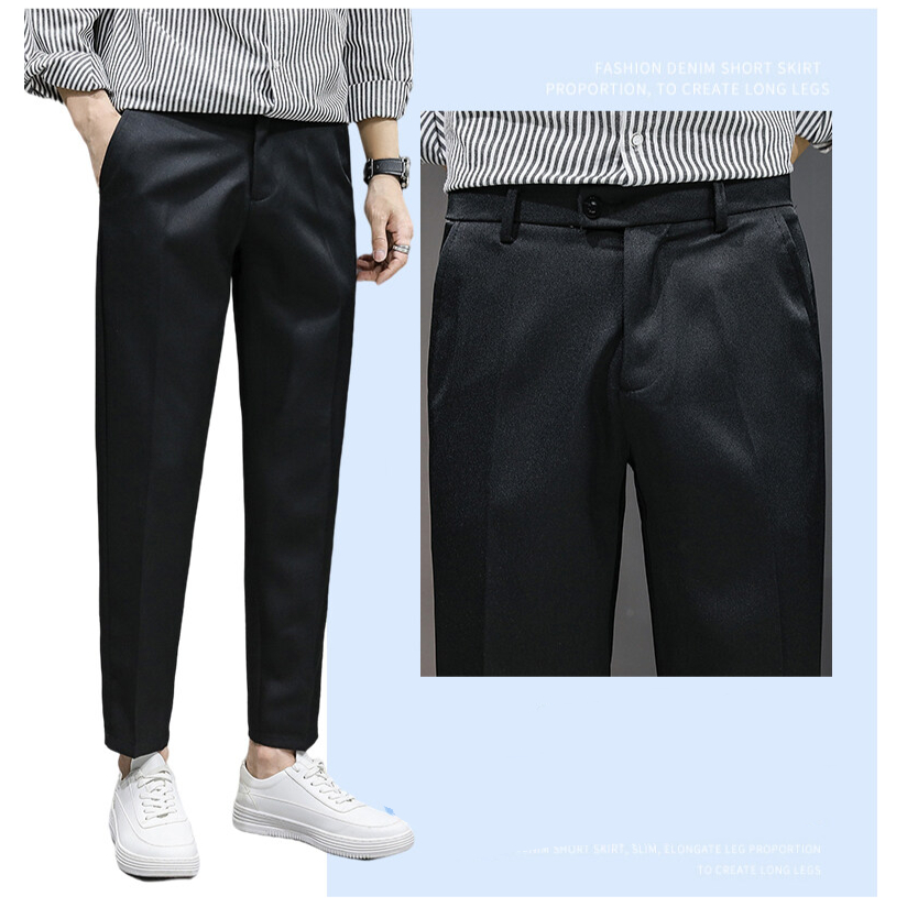 Mới Quần Tây Dài Màu Đen Thiết Kế Sang Trọng Cho Nam