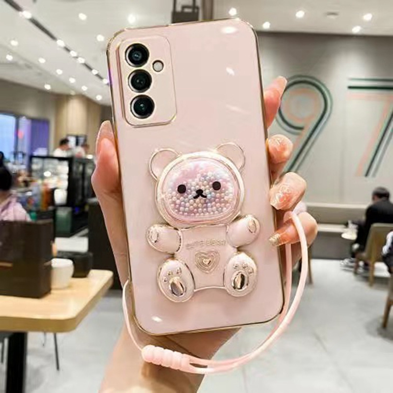 Ốp lưng Oppo Reno 7Z Reno 8 4G Reno 6 4G Reno 7 4G Reno 8T 5G Reno 8T 4G Reno 8 Pro 5G Thẳng cạnh mạ cầu vồng đường gấu dây buộc trường hợp điện thoại di động
