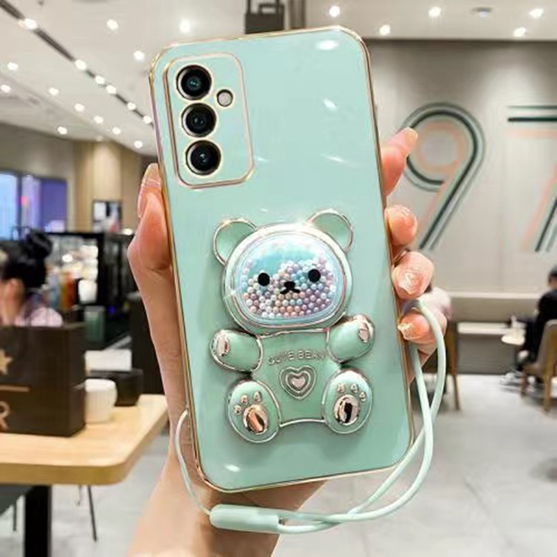 Ốp lưng Oppo Reno 7Z Reno 8 4G Reno 6 4G Reno 7 4G Reno 8T 5G Reno 8T 4G Reno 8 Pro 5G Thẳng cạnh mạ cầu vồng đường gấu dây buộc trường hợp điện thoại di động