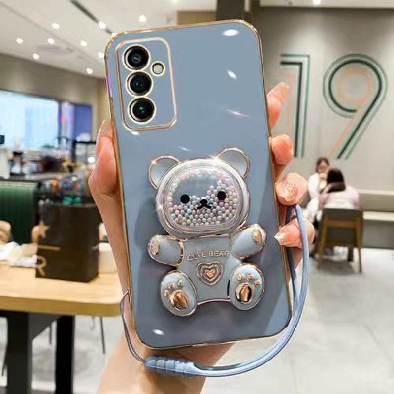 Ốp lưng Oppo Reno 7Z Reno 8 4G Reno 6 4G Reno 7 4G Reno 8T 5G Reno 8T 4G Reno 8 Pro 5G Thẳng cạnh mạ cầu vồng đường gấu dây buộc trường hợp điện thoại di động
