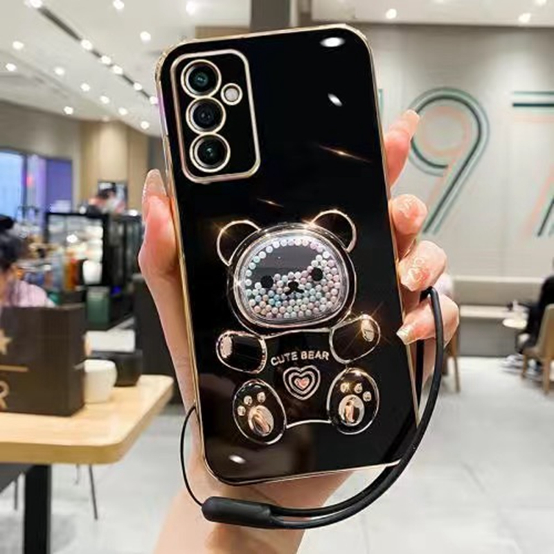 Ốp lưng Oppo Reno 7Z Reno 8 4G Reno 6 4G Reno 7 4G Reno 8T 5G Reno 8T 4G Reno 8 Pro 5G Thẳng cạnh mạ cầu vồng đường gấu dây buộc trường hợp điện thoại di động