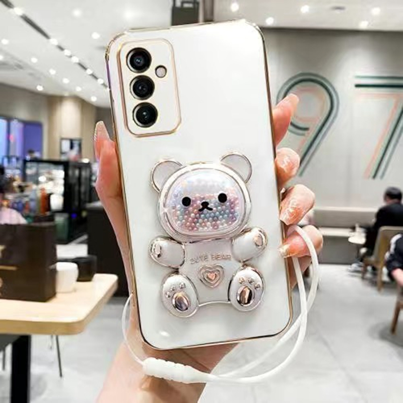 Ốp lưng Oppo Reno 7Z Reno 8 4G Reno 6 4G Reno 7 4G Reno 8T 5G Reno 8T 4G Reno 8 Pro 5G Thẳng cạnh mạ cầu vồng đường gấu dây buộc trường hợp điện thoại di động