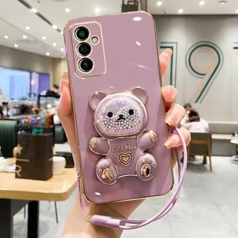 Ốp lưng Oppo Reno 7Z Reno 8 4G Reno 6 4G Reno 7 4G Reno 8T 5G Reno 8T 4G Reno 8 Pro 5G Thẳng cạnh mạ cầu vồng đường gấu dây buộc trường hợp điện thoại di động