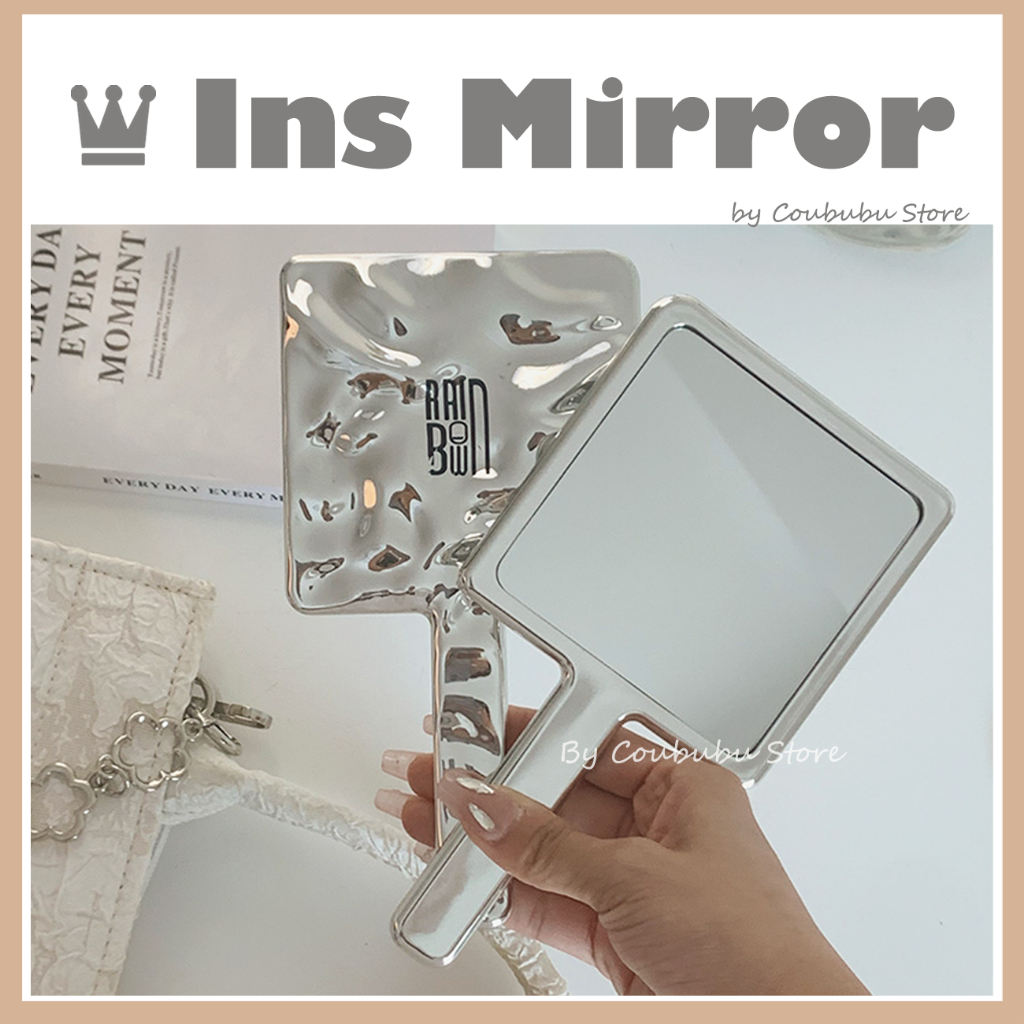 ✿Nhẫn Hình Chữ Coububububu✿ Gương Trang Điểm Cầm Tay Phong Cách Nhật Bản