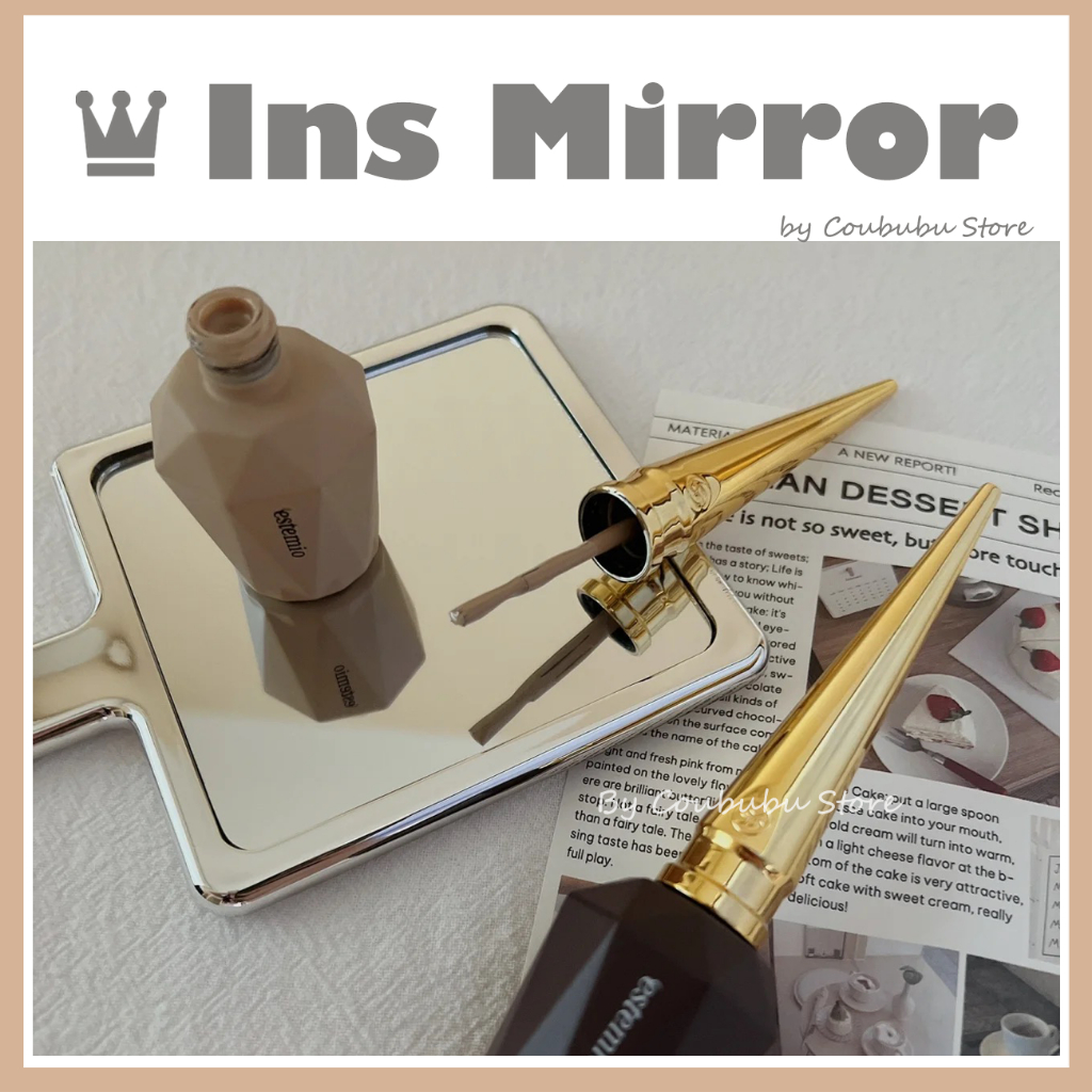 ✿Nhẫn Hình Chữ Coububububu✿ Gương Trang Điểm Cầm Tay Phong Cách Nhật Bản