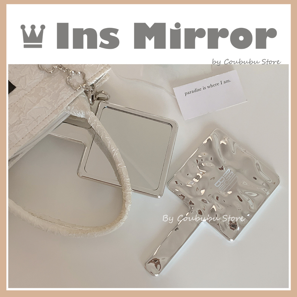 ✿Nhẫn Hình Chữ Coububububu✿ Gương Trang Điểm Cầm Tay Phong Cách Nhật Bản