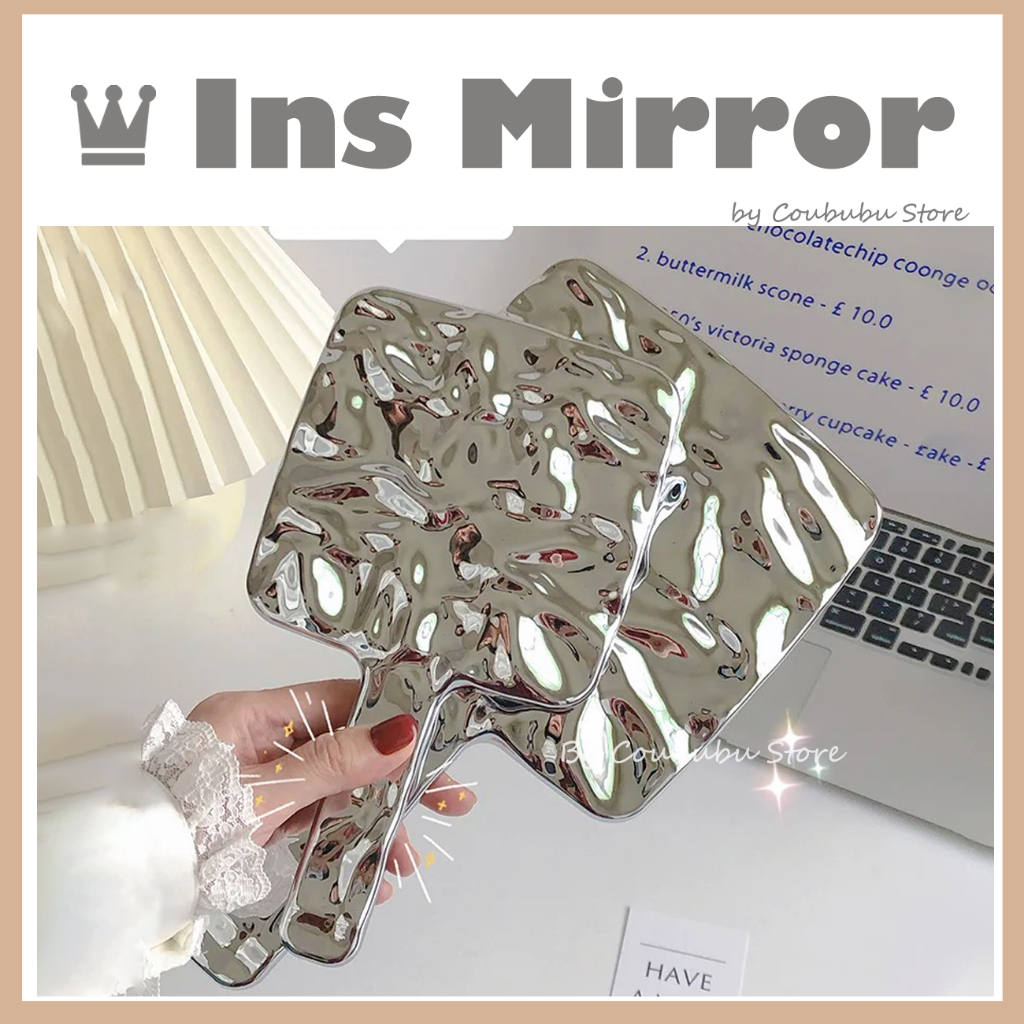 ✿Nhẫn Hình Chữ Coububububu✿ Gương Trang Điểm Cầm Tay Phong Cách Nhật Bản