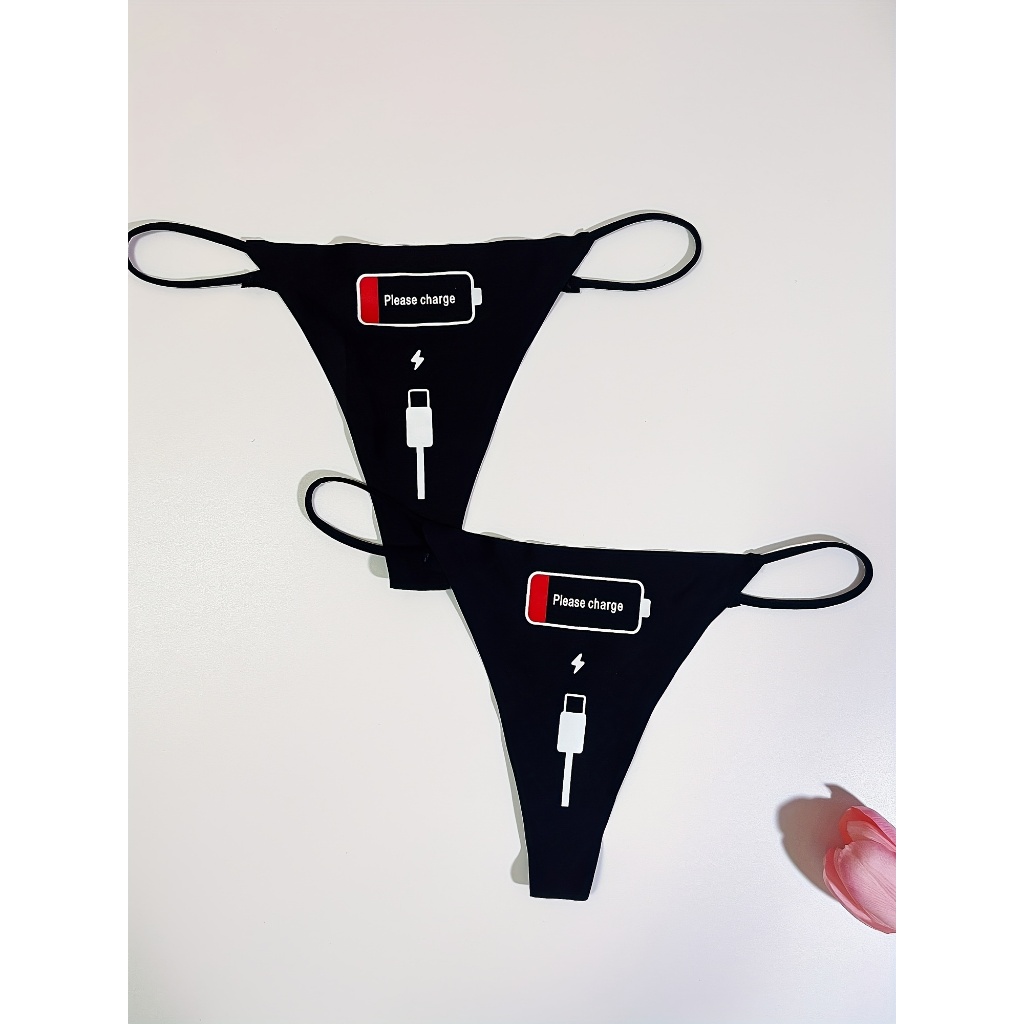 Phim hoạt hình In Sexy Thong Thoải mái Breathable Đàn hồi Quần lót Phụ nữ Quần lót Phụ nữ