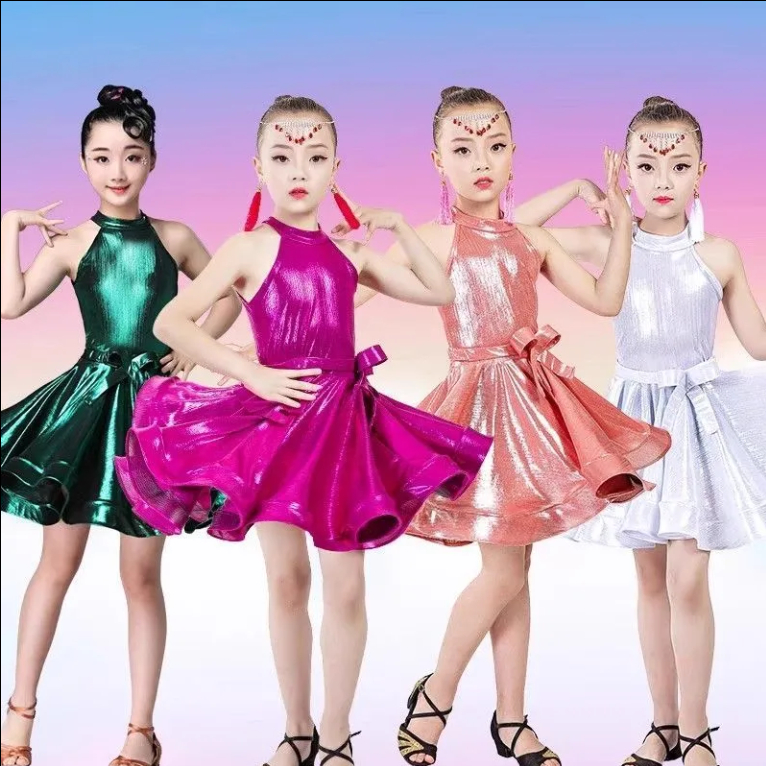 Đầm Khiêu Vũ Latin Không Tay Dành Cho Bé Gái empl 7.26