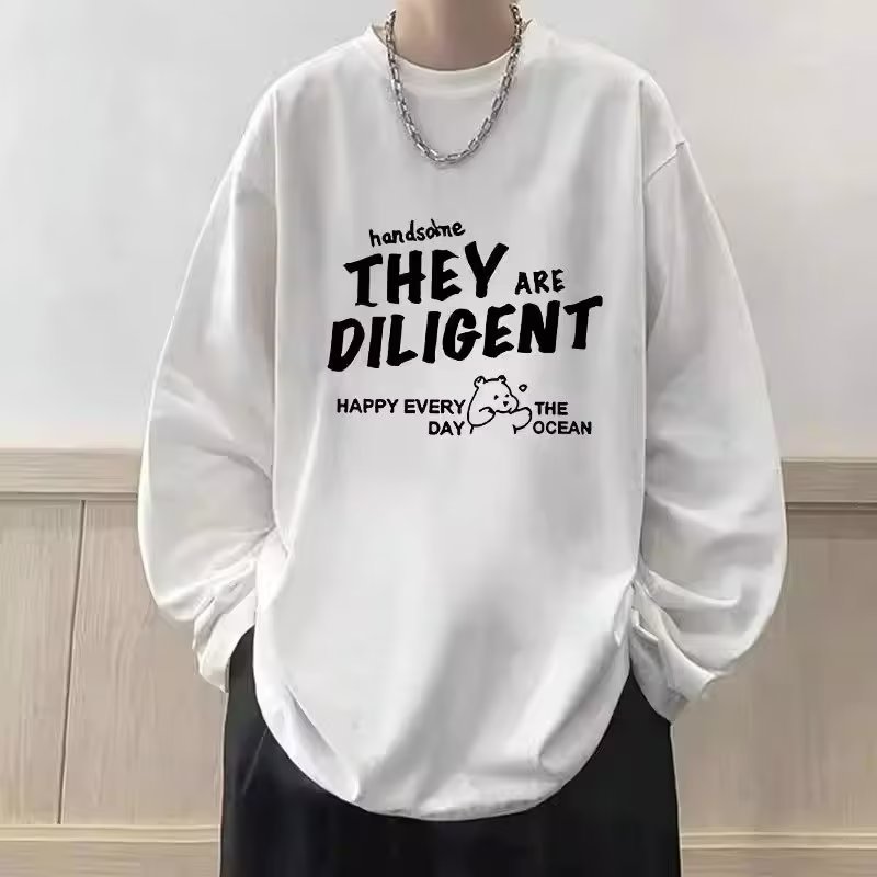 Áo Thun Tay Dài Cổ Tròn In Họa Tiết Hoạt Hình Phong Cách Hàn Quốc Thời Trang Xuân Thu Cho Nam size m-5xl