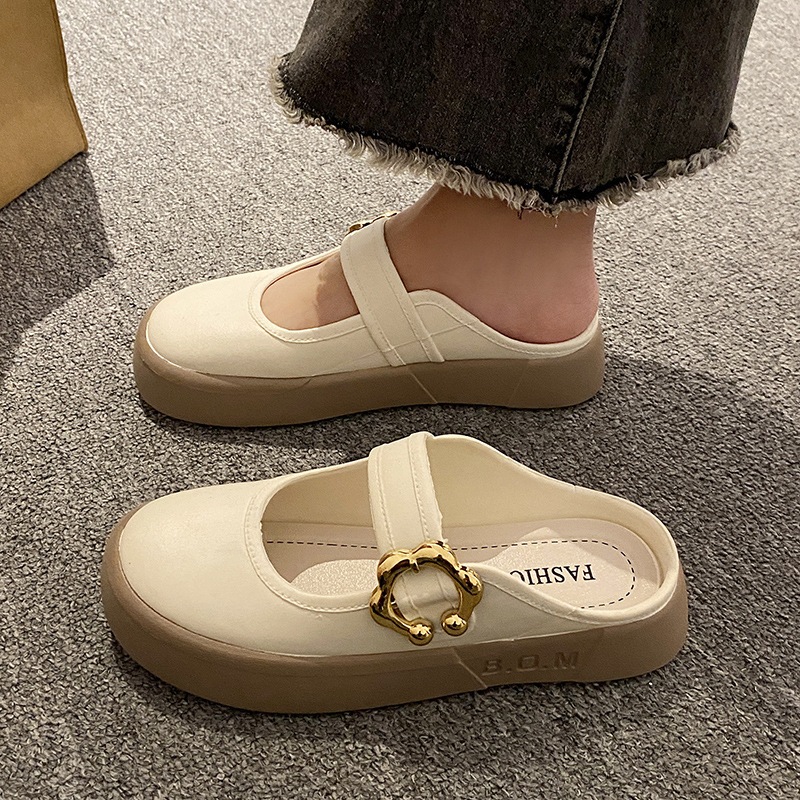 Giày Sandal Đế Dày Một Dây Thời Trang Đi Biển Mùa Hè Cho Nữ
