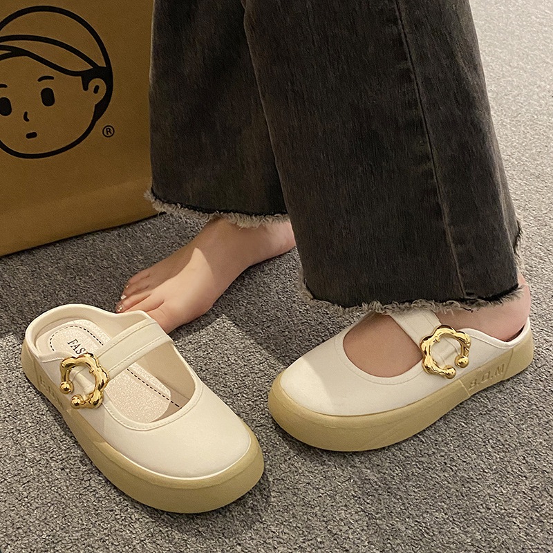 Giày Sandal Đế Dày Một Dây Thời Trang Đi Biển Mùa Hè Cho Nữ