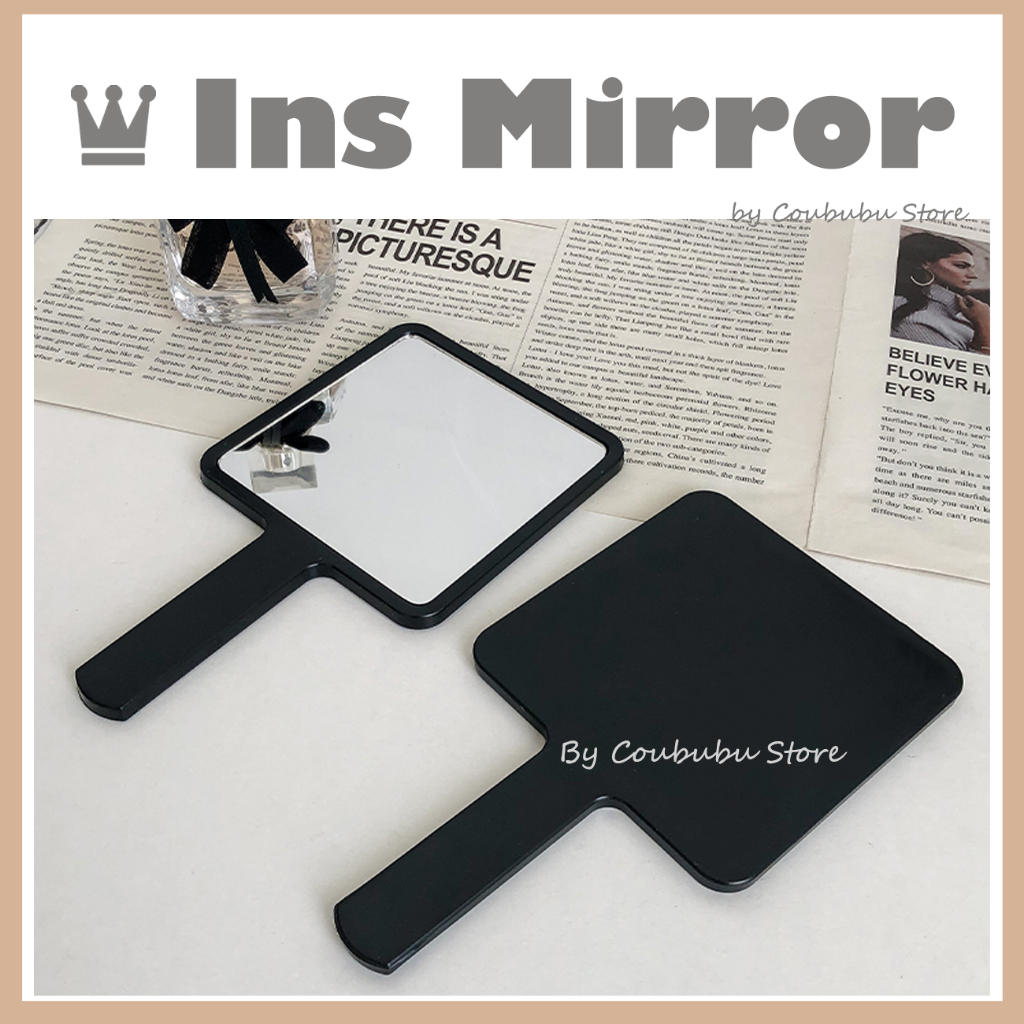 ✿Nhẫn Hình Chữ Coububububu✿ Gương Trang Điểm Cầm Tay Phong Cách Nhật Bản