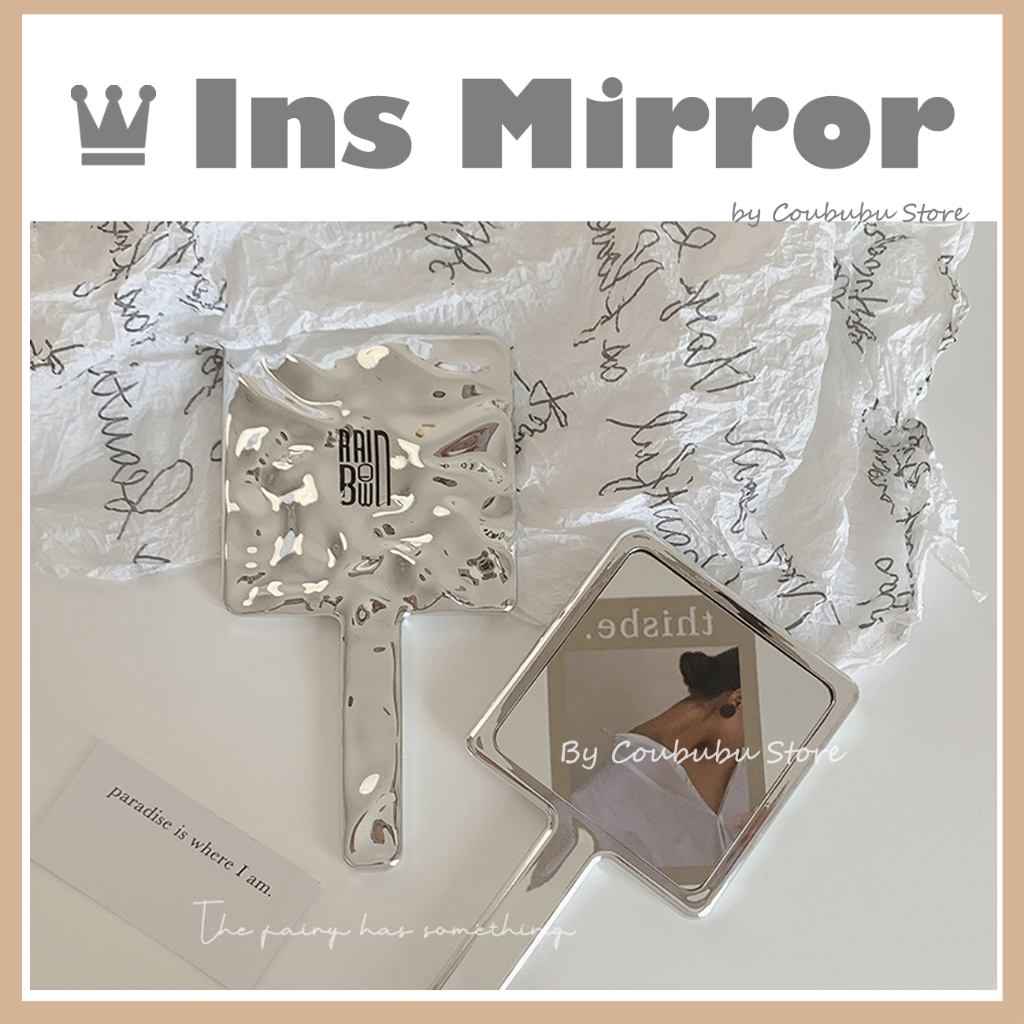 ✿Nhẫn Hình Chữ Coububububu✿ Gương Trang Điểm Cầm Tay Phong Cách Nhật Bản