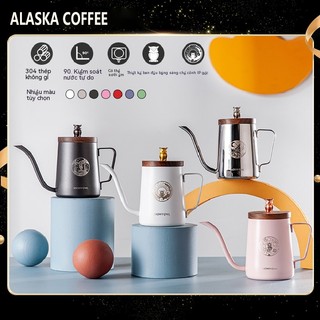 Ấm pha cà phê bằng thép không gỉ có tay cầm dài kiểu mỹ / ý / máy ép cà phê / muka